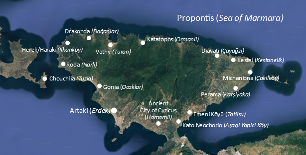 Map of Cyzicus Peninsula